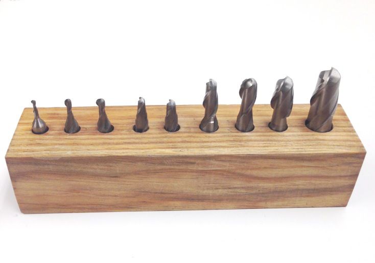 9 PIECE 2 FLUTE BALL NOSE END MILL SET (8001-0009)