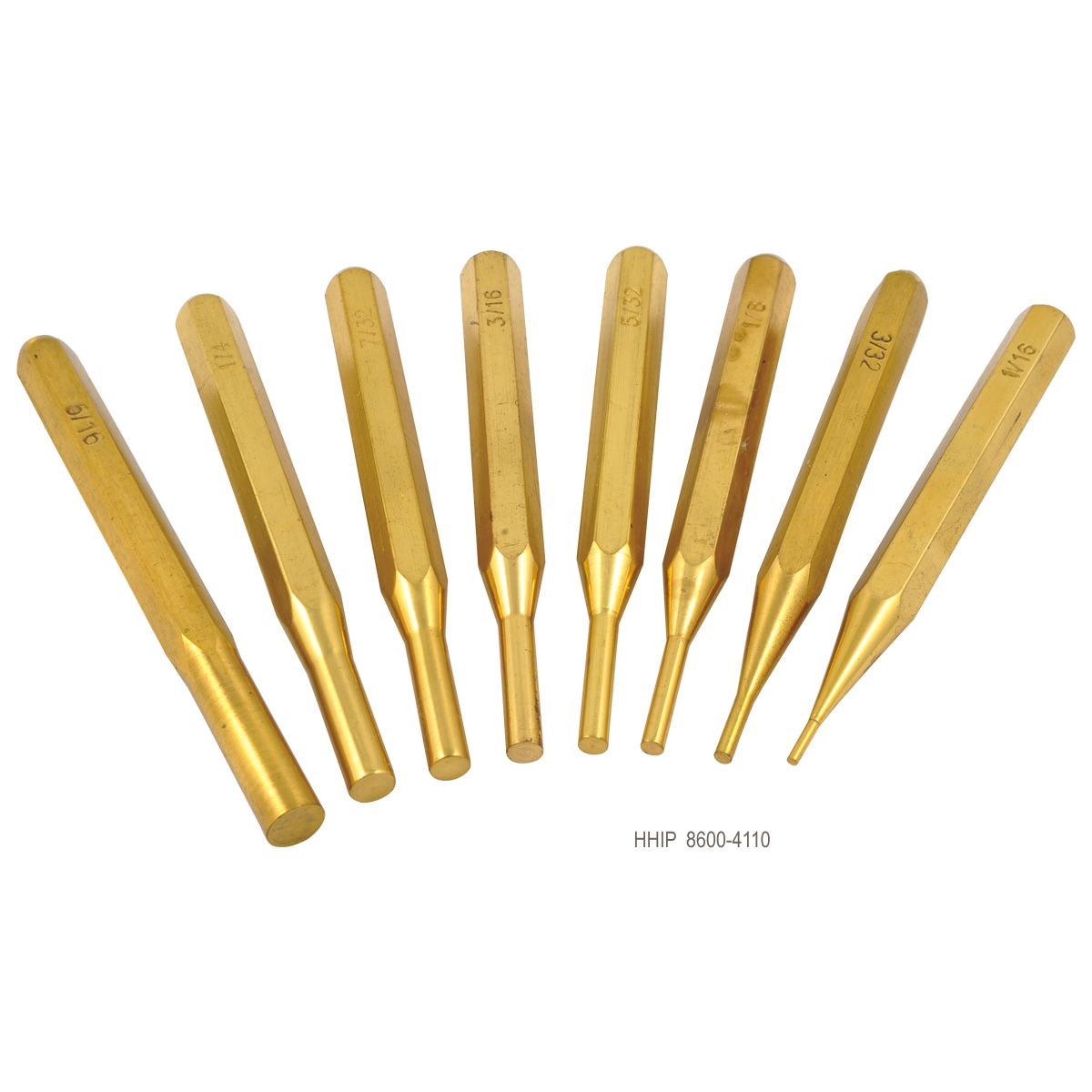 8 PIECE BRASS PIN PUNCH SET (8600-4110)