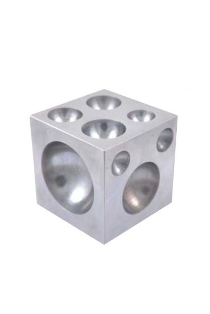 3 X 3 X 3" DAPPING BLOCK SQUARE WITH STEEL 22-62.5MM CAVATIES (8606-3402)