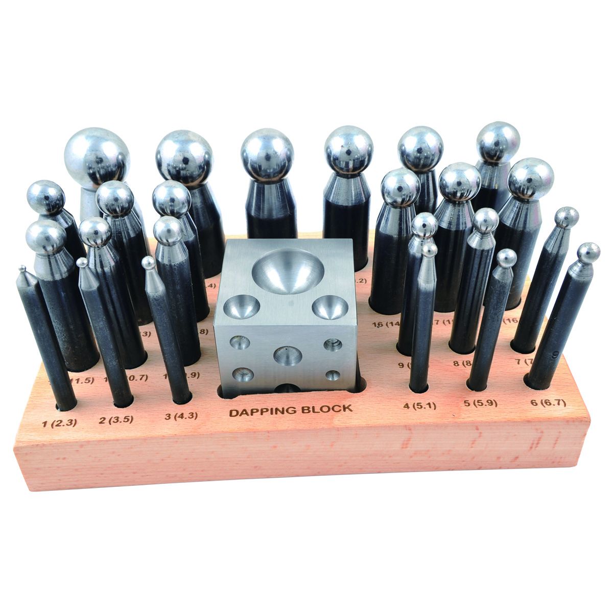 24 PIECE DAPPING-DOMING-FORMING BLOCK & PUNCH SET (8606-3406)