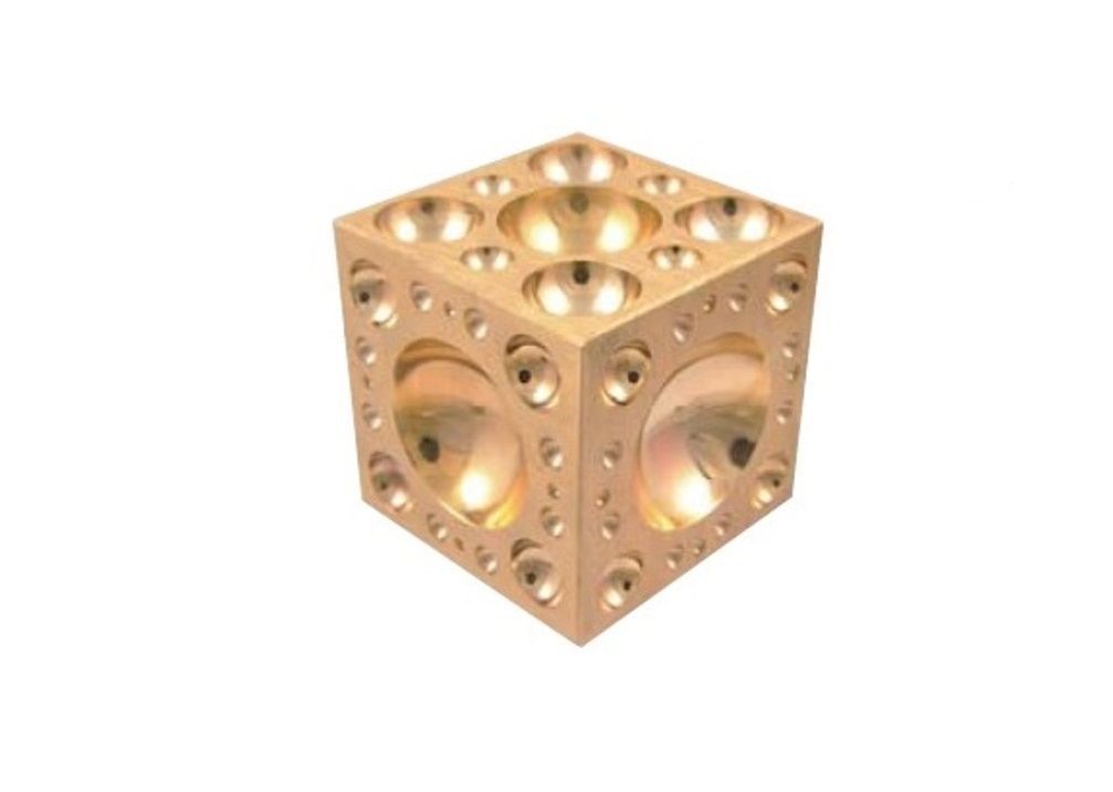 2 X 2 X 2" DAPPING BLOCK SQUARE WITH BRASS 4-40MM CAVATIES (8606-3410)