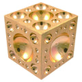 3 X 3 X 3" DAPPING BLOCK SQUARE WITH BRASS 22-62.5MM CAVATIES (8606-3412)