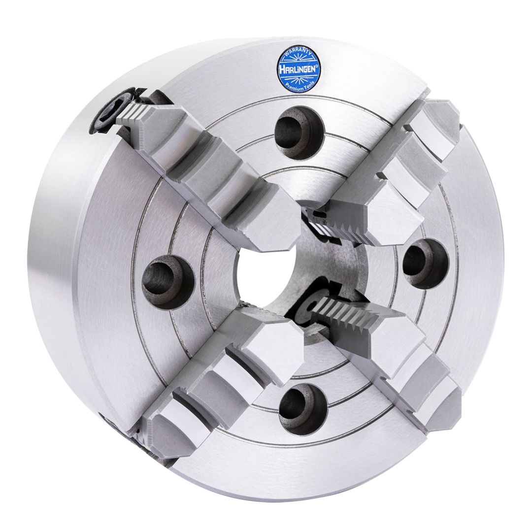 HARLINGEN 6" 4-JAW INDEPENDENT LATHE CHUCK PLAIN BACK (9713-1104)