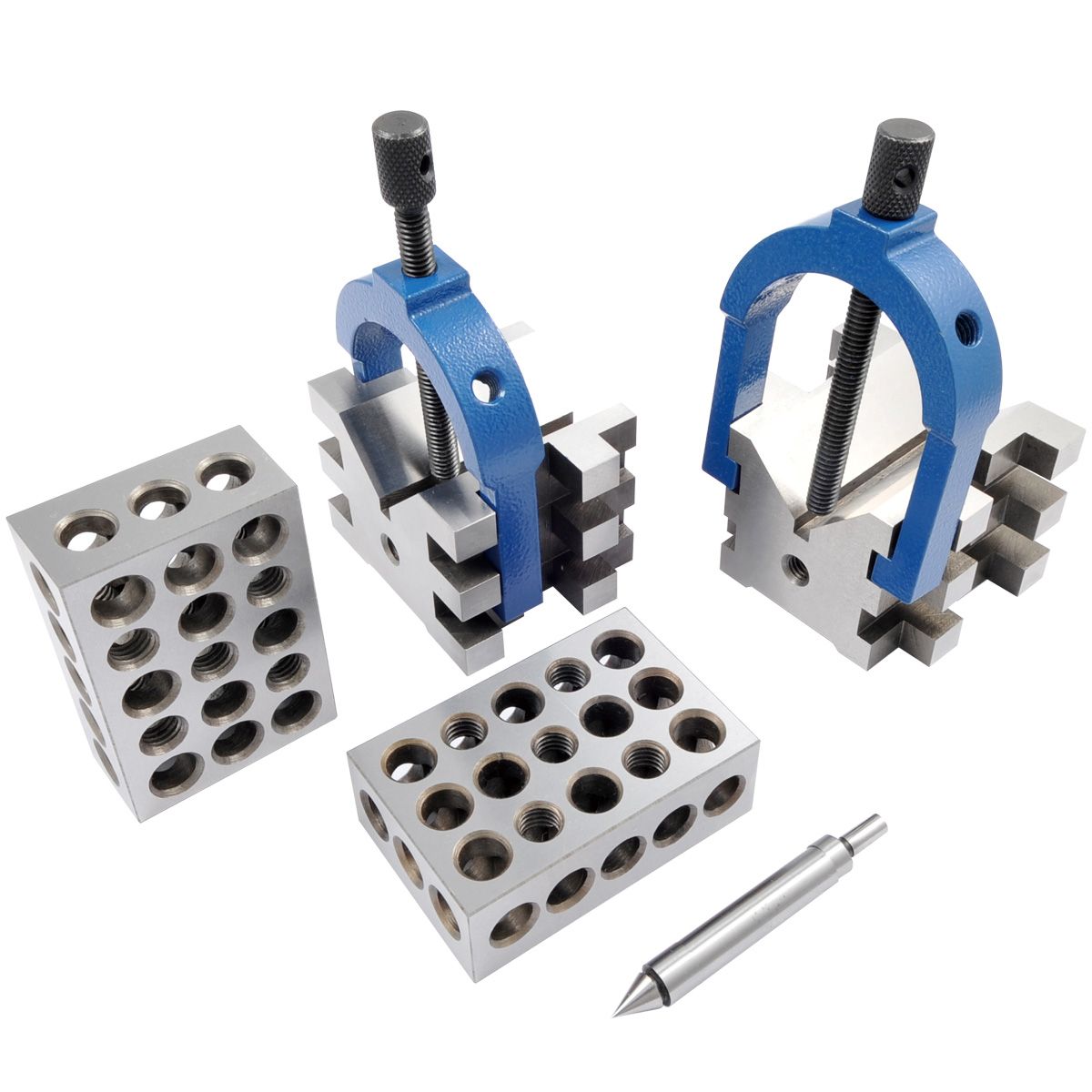HHIP 2.5" V-BLOCKS 3/8 EDGE & CENTER FINDER & 1-2-3 BLOCK SET (9999-0003)