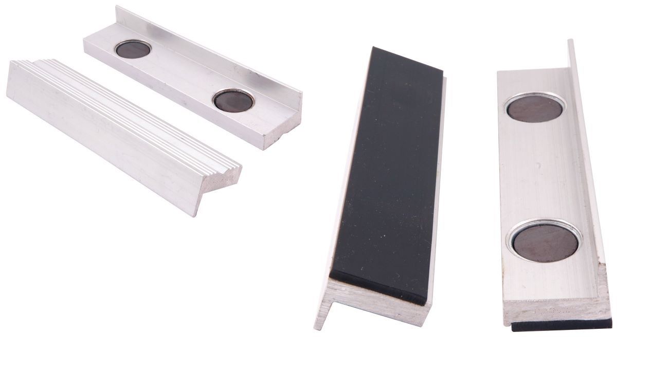 4 PIECES 5" ALUMINUM & RUBBER SOFT VISE JAWS WITH MAGNETS (9999-0028)