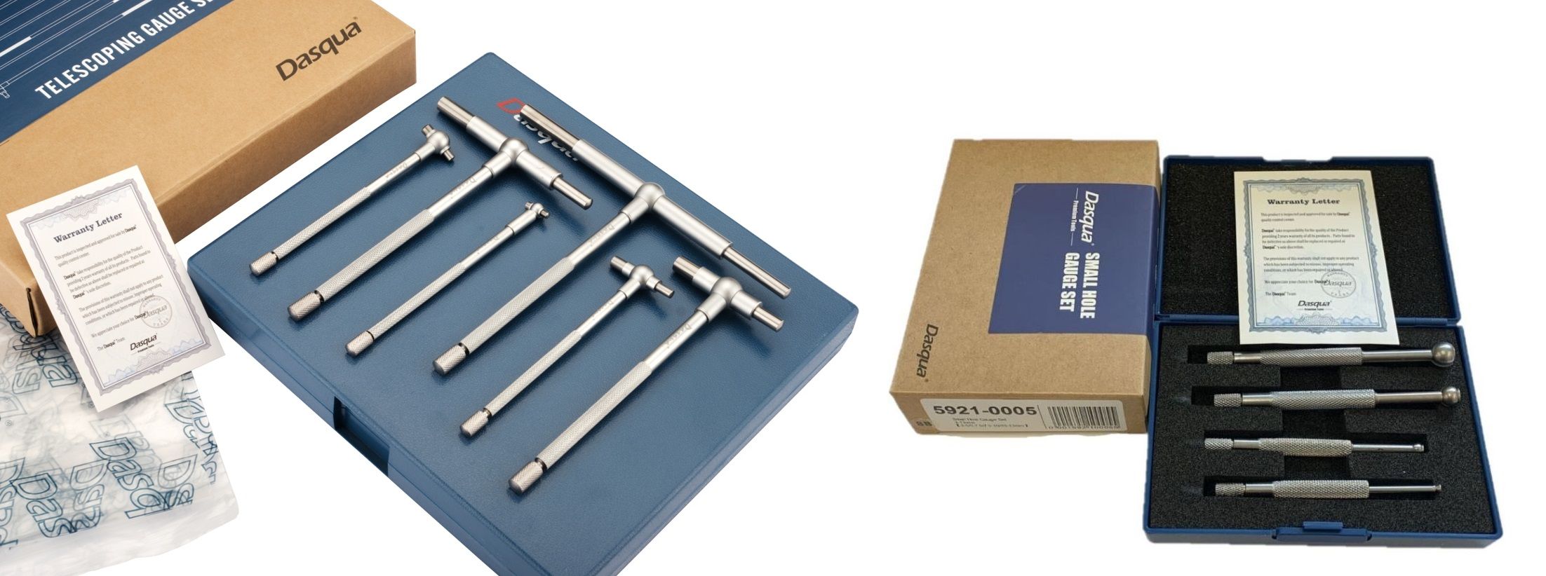 DASQUA 4 PC SMALL HOLE GAGES & 8-100MM~5/16-4 X 6" TELESCOPING GAGES (9999-0041)