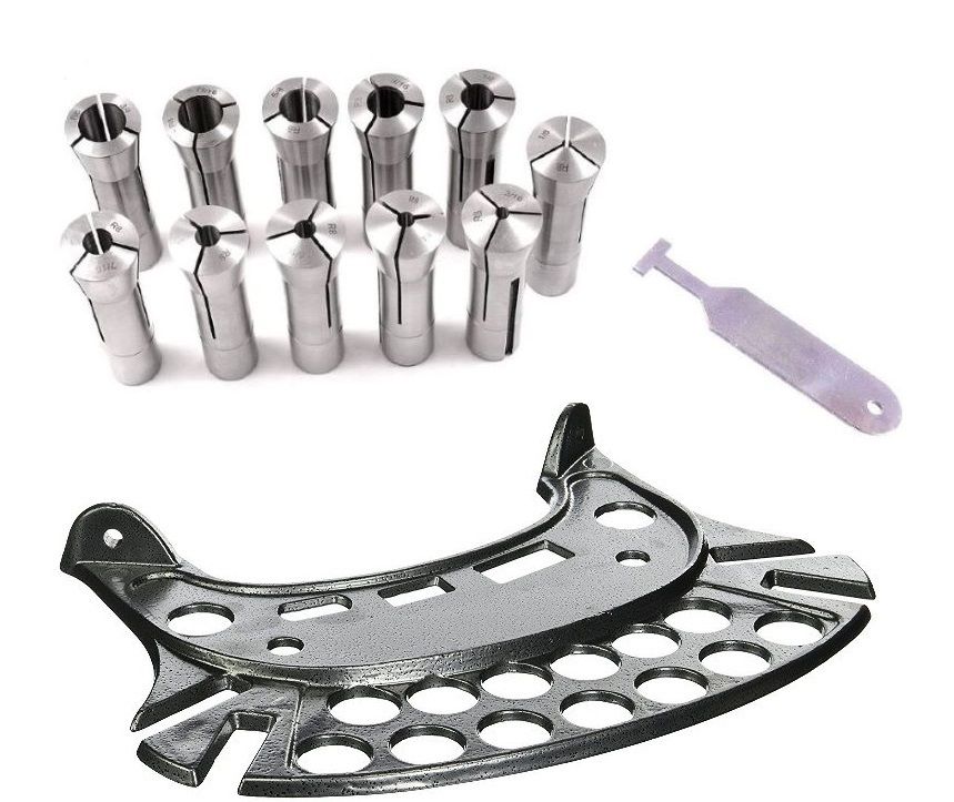 11 PIECE R8 COLLET SET, T-SLOT CLEANER & COLLET & TOOL TRAY (9999-0044)